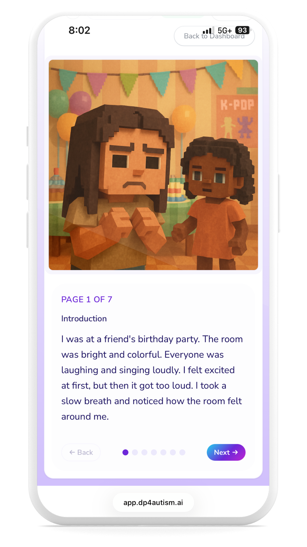 DP4 personalized story screen